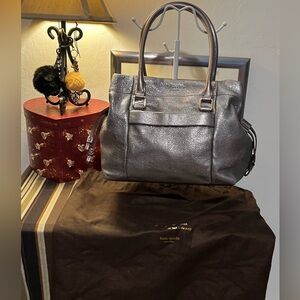Kate Spade Silver Shoulder Bag w/KS Dusty